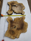 Preview: 2 Olivenholz Baumscheiben Zwillinge 40x50x3cm TROCKEN
