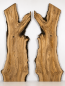 Preview: XXL Olivenholzbohlen 2er Set 203 x 120 x 4,3 cm – Trockenes Olivenholz Rohware XXL Tischplatten - B607