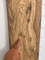 Preview: Großes zugeschnittenes Olivenholzbrett 187,5 x 23–34,7 x 3,1 cm – Trockenes Olivenholz Rohware besäumt & rechtwinklig - B625
