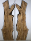 Preview: Olivenholzbohlen 2er Set 203 x 29–60 x 4,3 cm – Trockenes Olivenholz Rohware XXL Tischplatten - B607