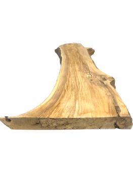 Olivenholzbohle Kunstvolle und stabile Bohle mit natürlicher Form und auslaufender Seite – ein wahres Naturkunstwerk.