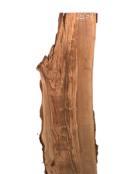 Wilde und urige Olivenholzplatte mit einzigartigem Charakter, perfekt für kreative Epoxidharz-Projekte und handwerkliche Anwendungen.