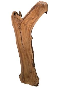 Elegantes Olivenholzbrett mit geschwungener Astgabelung Vielseitig einsetzbare Holzplatte mit beeindruckender Maserung und stabiler Form.