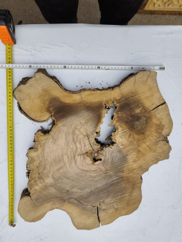 Preview: 2 Olivenholz Baumscheiben Zwillinge 40x50x3cm TROCKEN