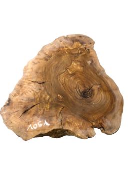 Bezaubernde, fertig geschliffene und geölte Scheibe vom Olivenbaum, ideal für individuelle Projekte.