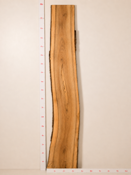 Preview: Walnuss Kernbrett 194 cm – Stark gemasertes Walnussholz Brett Rohware - B456