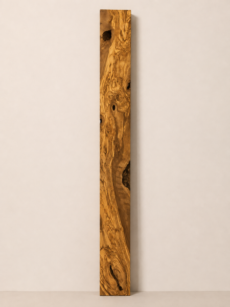 Besäumtes Olivenholz Brett 177,5 x 14,7 x 3,7 cm – Rohware trocken gehobelt - B950