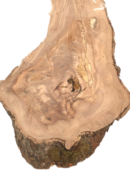 Kreatives Bastel- & Gestaltungset aus Olivenholz – Natürlich geformtes Brett & drei Baumscheiben 1229