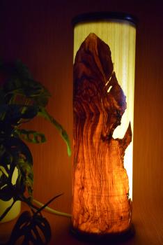 Olivenholz Steh,- Tischlampe 42 cm Art.Nr. L203