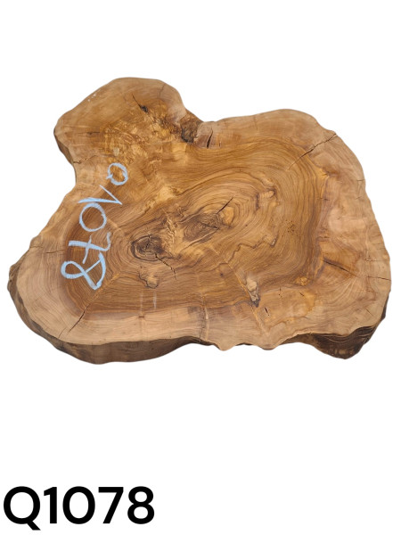 Massive Olivenholz Baumscheibe 45 cm – Trockenes Olivenholz - bereits geschliffen