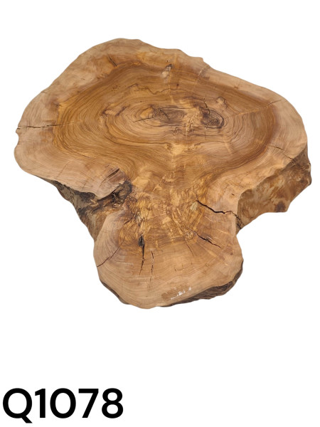 Preview: Massive Olivenholz Baumscheibe 45 cm – Trockenes Olivenholz - bereits geschliffen