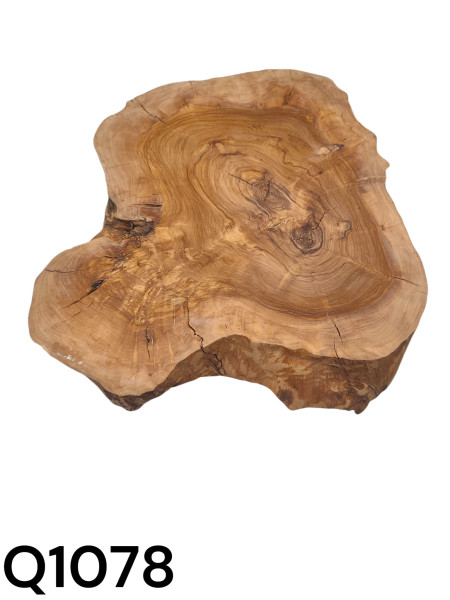 Preview: Massive Olivenholz Baumscheibe 45 cm – Trockenes Olivenholz - bereits geschliffen