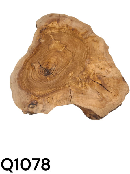 Massive Olivenholz Baumscheibe 45 cm – Trockenes Olivenholz - bereits geschliffen