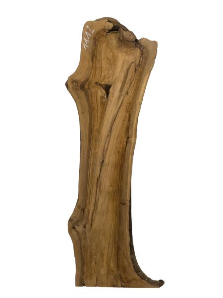 Olivenholzbohle Kunstvolle und stabile Bohle mit natürlicher Form und auslaufender Seite – ein wahres Naturkunstwerk.