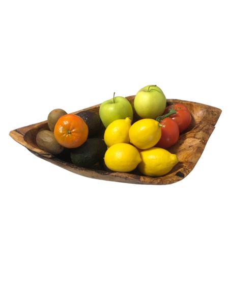 Schale aus Olivenholz – Traumhafte Maserung und großzügige Form Ideal zum Servieren von Salat und zur Aufbewahrung von Obst und Gemüse.