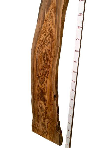 195 cm Olivenholz Brett mit sensationeller Maserung 1201