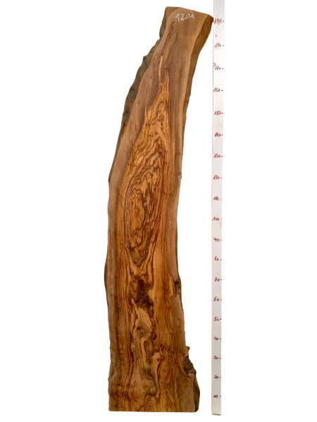 195 cm Olivenholz Brett mit sensationeller Maserung 1201