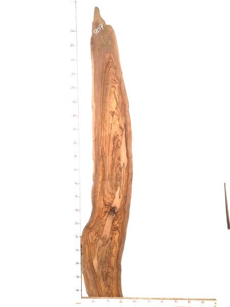 215 cm Olivenholzbrett mit teinem Flammenmeer an Maserung 1207