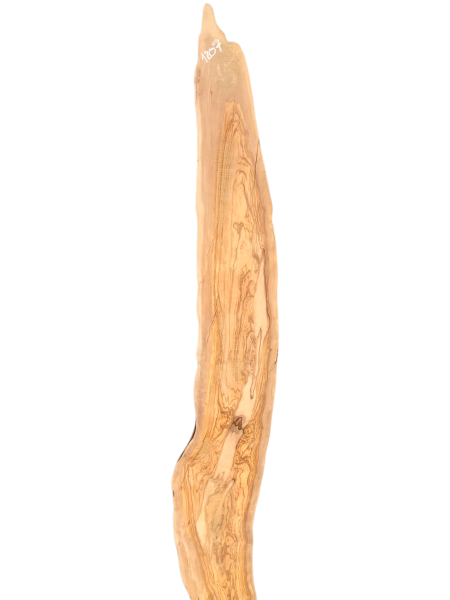 215 cm Olivenholzbrett mit teinem Flammenmeer an Maserung 1207