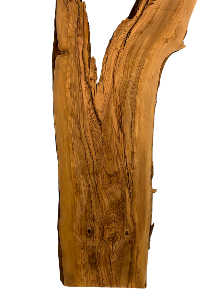 Sehr große Olivenholz Bohle mit fantastischer Maserung – ideal für Möbelstücke und kreative Holzarbeiten, aus einem 400 Jahre alten Baum.