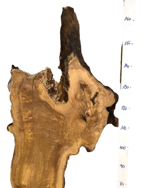 Wunderschönes Olivenholzbrett in sehr ausdrucksstarker, uriger Form – ideal für kreative Projekte und Epoxidharz-Anwendungen.
