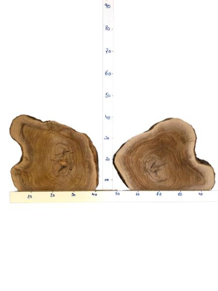 2 massive Olivenholz Baumscheiben – Vorgehobelte und luftgetrocknete Olivenholz Querschnitte