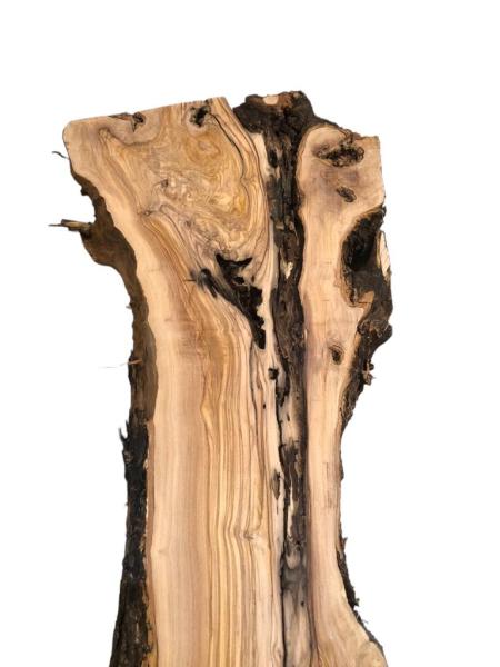 Wunderschönes Olivenholzbrett mit toller Struktur und Maserung – ideal für rustikale Projekte.