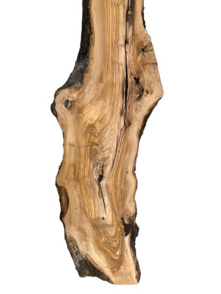 Wunderschönes Olivenholzbrett mit toller Struktur und Maserung – ideal für rustikale Projekte.