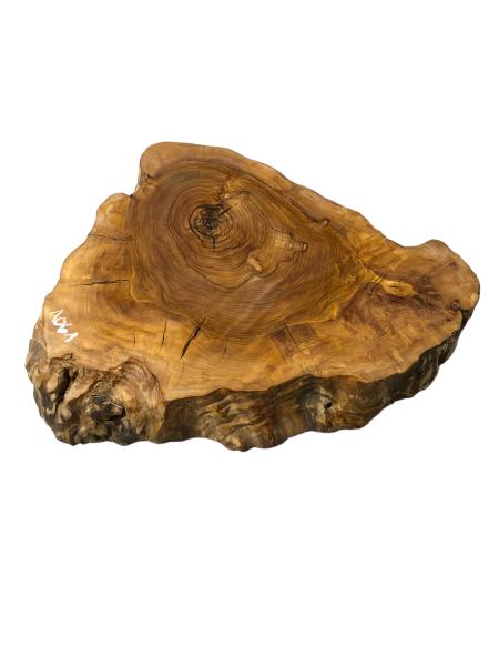Bezaubernde, fertig geschliffene und geölte Scheibe vom Olivenbaum, ideal für individuelle Projekte.