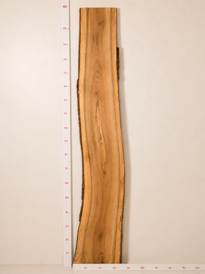Walnuss Kernbrett 194 cm – Stark gemasertes Walnussholz Brett Rohware - B456