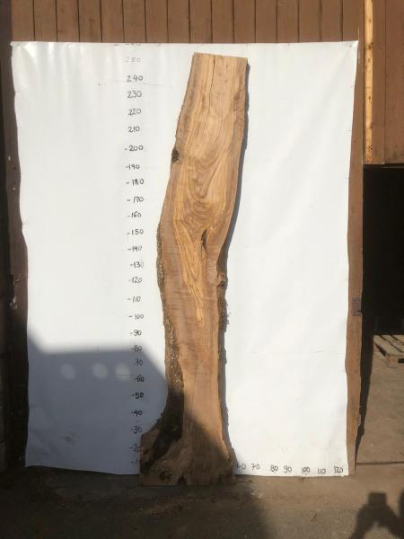 Große Olivenholz Bohle – ideal für den Bau von Esstischen, Theken oder Arbeitsplatten.