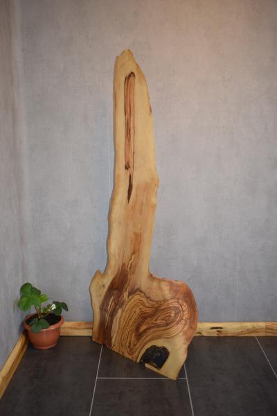 Handgeschnitzter Olivenholz "Dino"  Dieses einzigartige Olivenholz-Dekoelement besticht durch seine beeindruckende Maserung und geschwungene Form. Besonders hervorzuheben ist die elegante Kante am unteren Rand, die dem Dino seinen charmanten Charakter ver