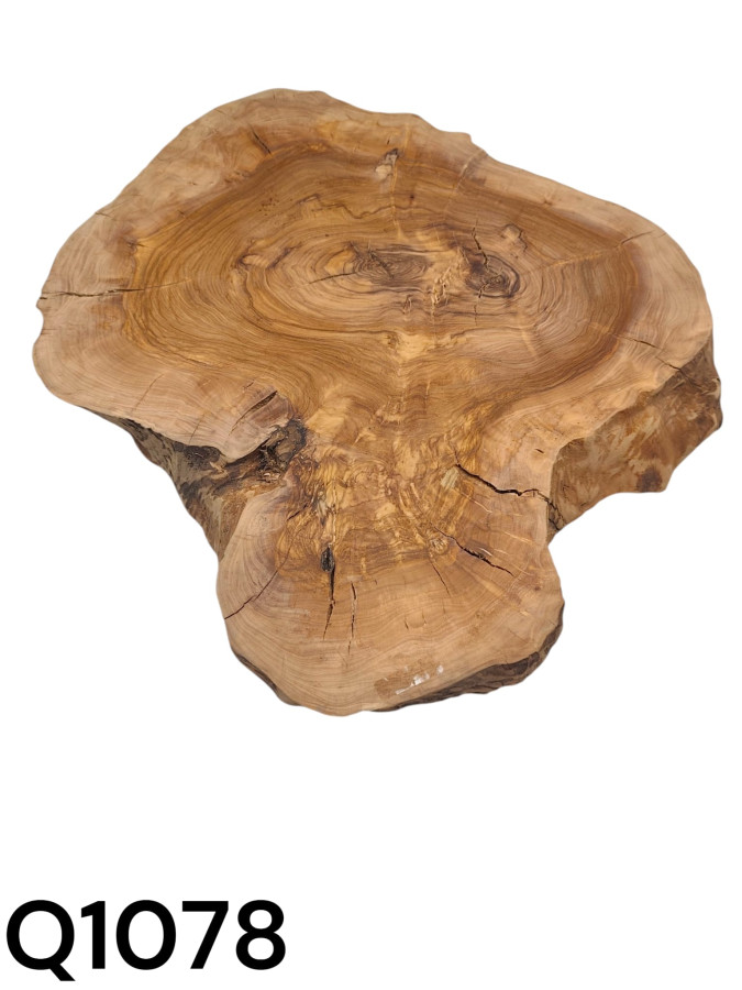 Massive Olivenholz Baumscheibe 45 cm – Trockenes Olivenholz - bereits geschliffen