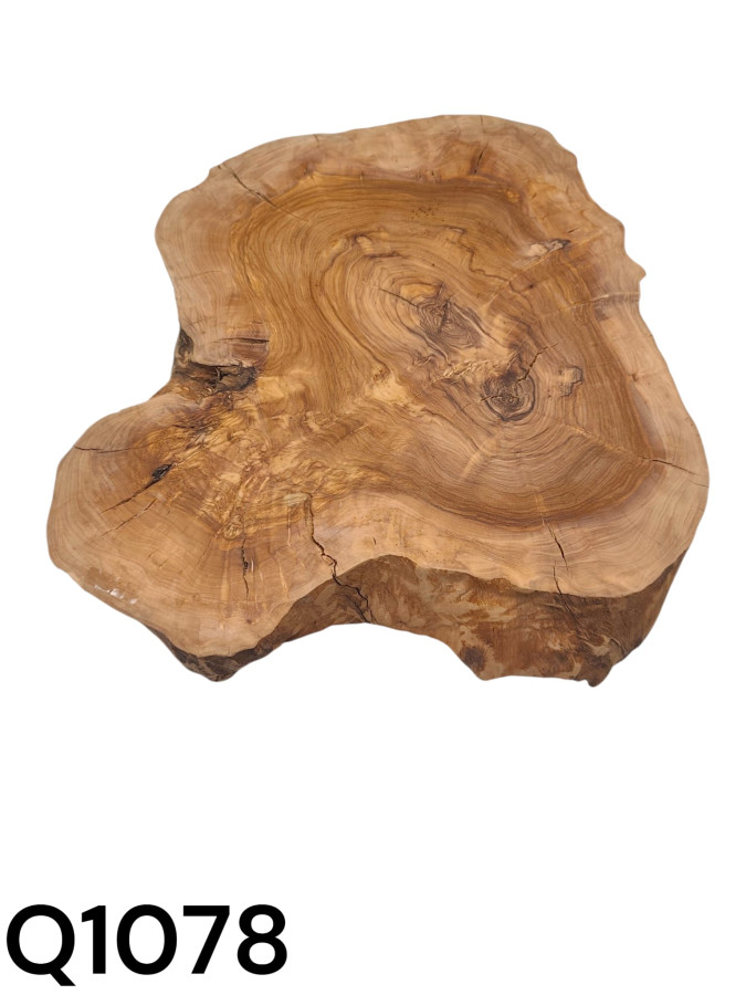 Massive Olivenholz Baumscheibe 45 cm – Trockenes Olivenholz - bereits geschliffen