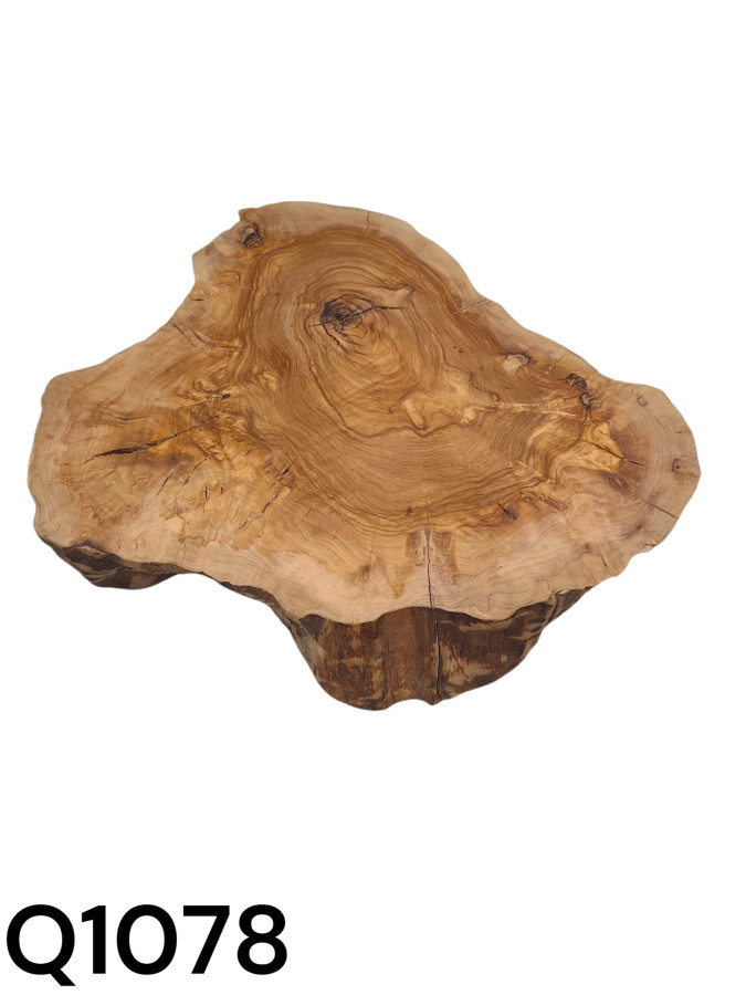Massive Olivenholz Baumscheibe 45 cm – Trockenes Olivenholz - bereits geschliffen