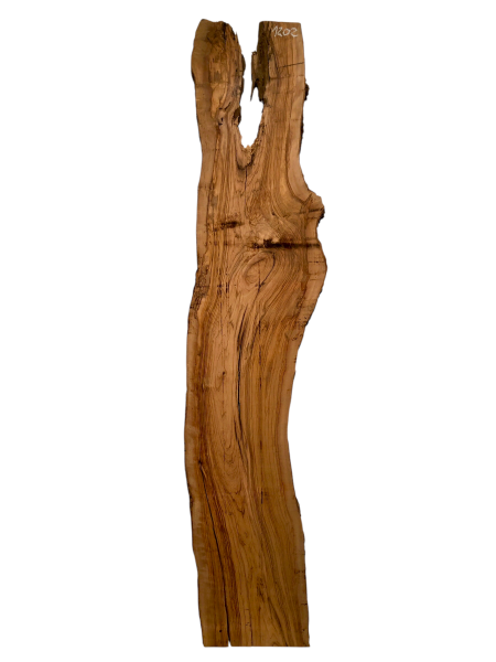 197 cm Olivenholz Bohle mit Löchern und Rissen - ideal für Epoxidharz-Projekte u.V.m. Nr. 1202