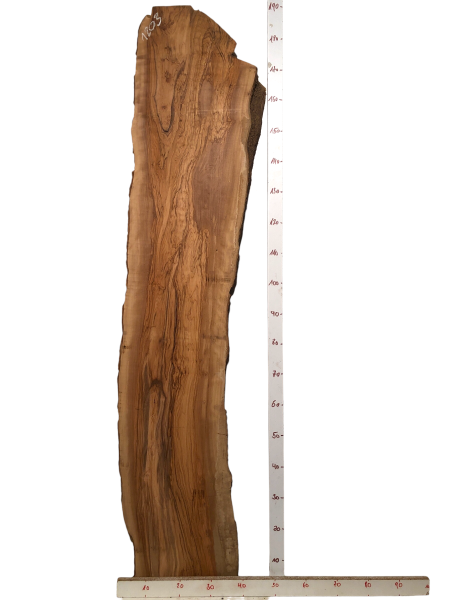 Voll massive Olivenholz Bohle 189 cm mit top Maserung -leicht windschief- 1203